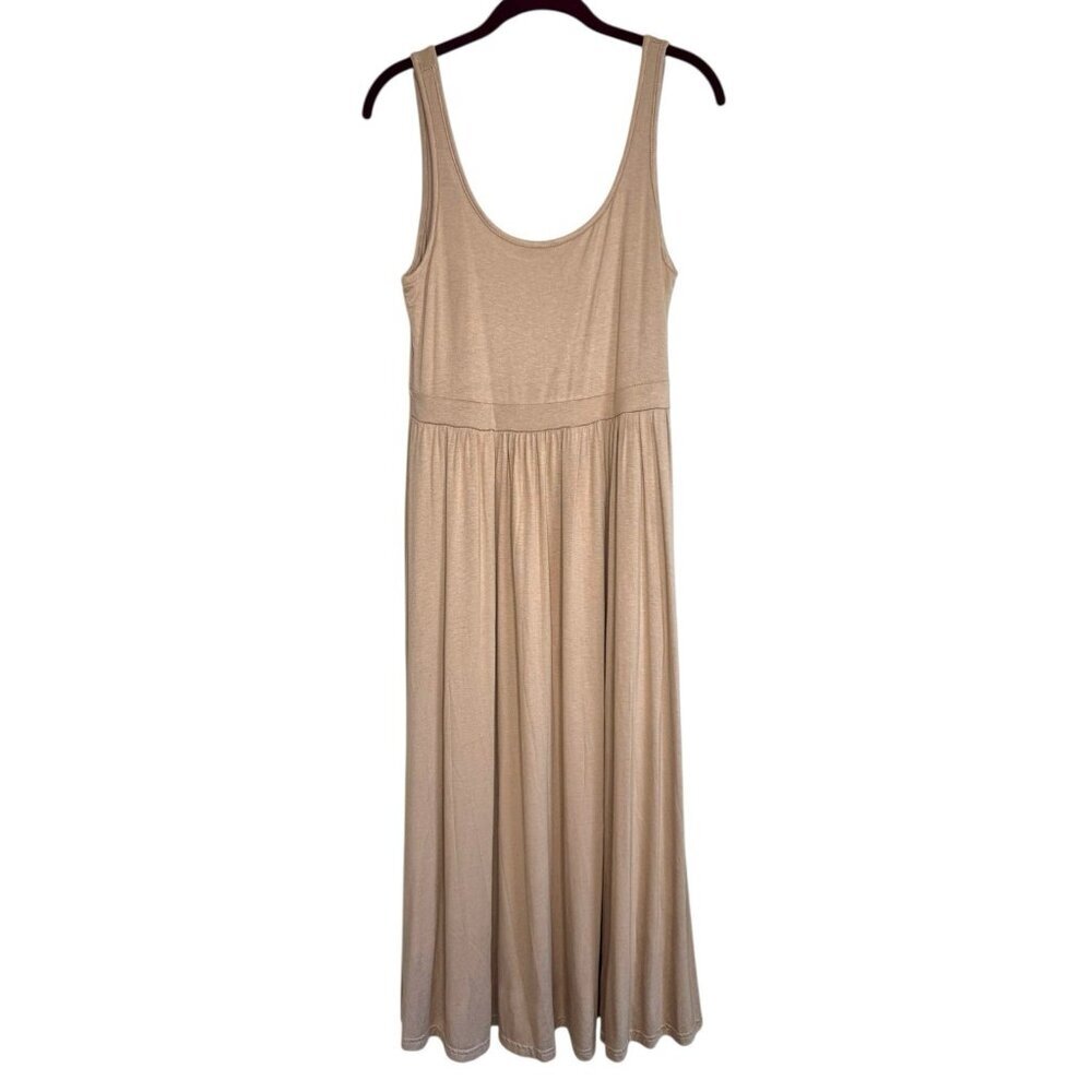 Stitchdrop Women’s Tank Midi Dress Size Medium Pecan Color Pockets